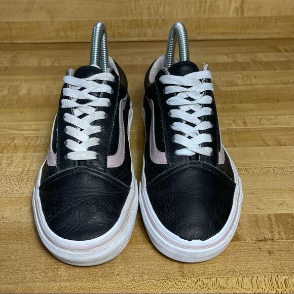 Vans Old Skool Pro Black Pink Leather Skate Shoes - Picture 3 of 8